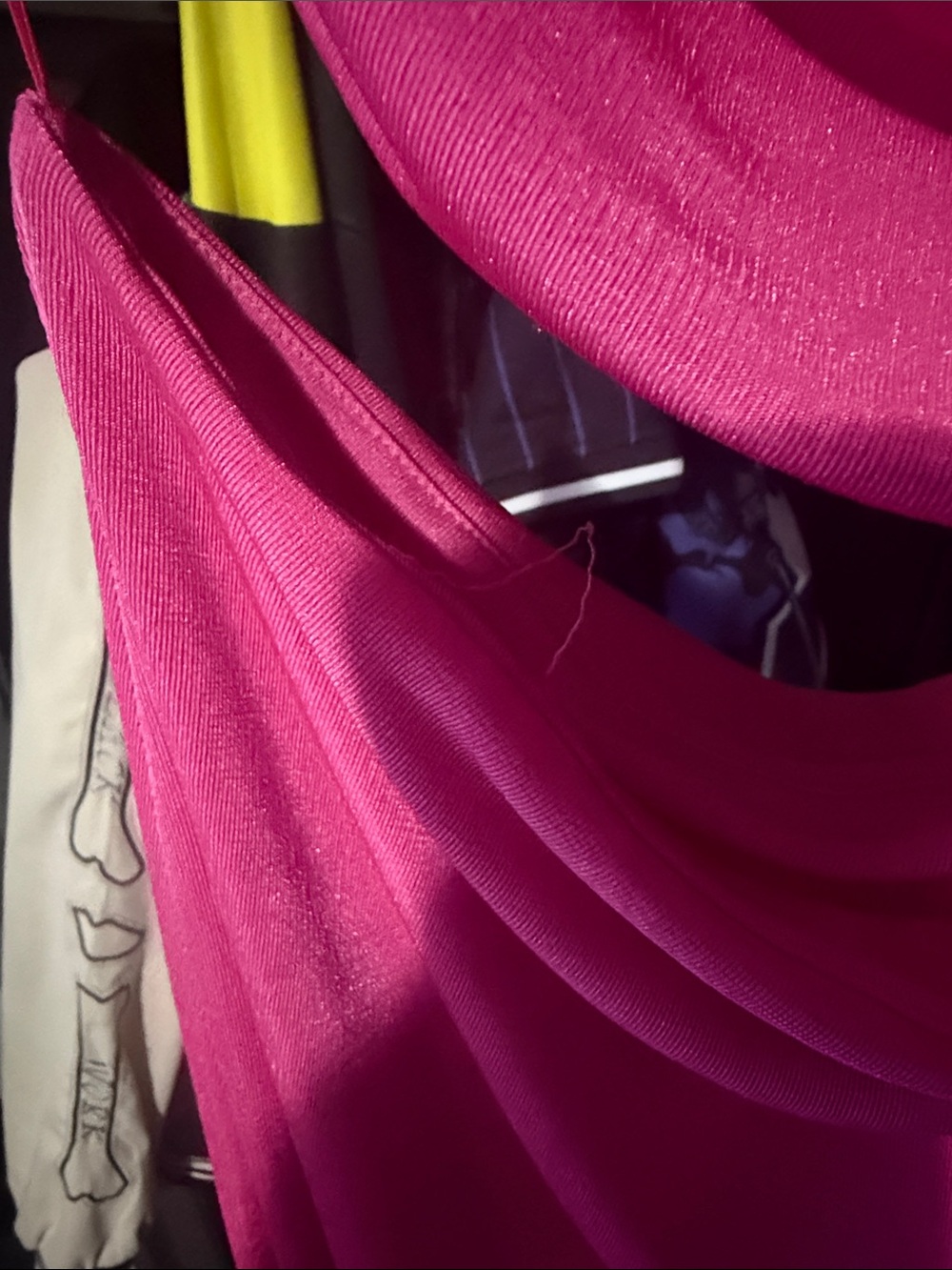 naked wardrobe Hot Pink One-Shoulder Draped Slip Dress - Picture 4 of 4